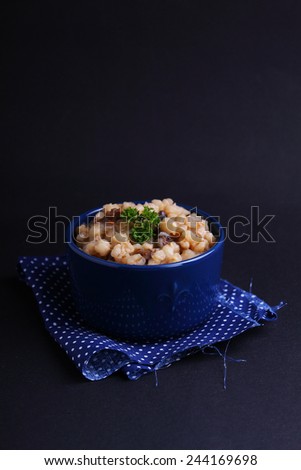 pearl barley with mushrooms
