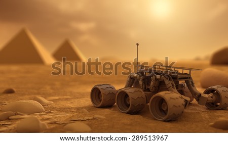 Rover and Pyramids on Mars