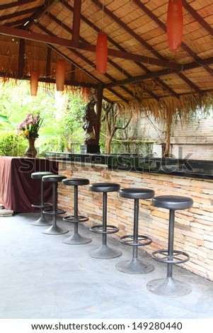 Outdoor Bar counter and Bar stools