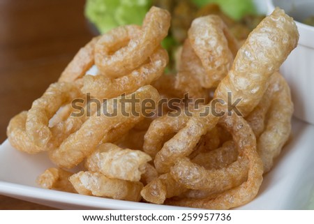 Crispy fried pork fat - chicharon (philippines)
