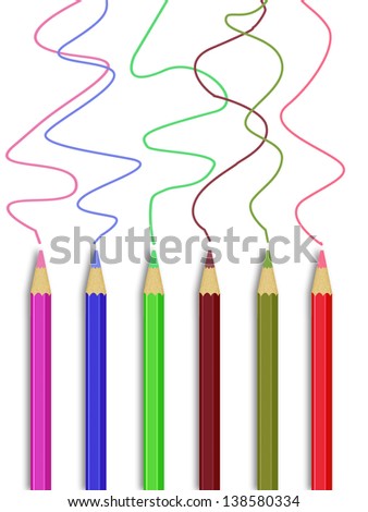 Colorful pencil painting colorful lines