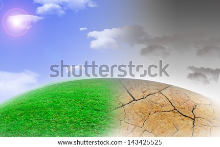 If we give up the protection of the environment, our green and blue will become dry and dark place