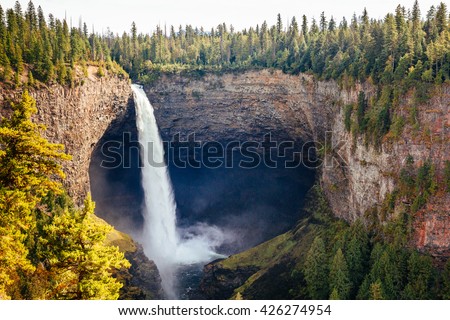 Helmcken Falls is a 141 m waterfall on the Murtle River within Wells Gray Provincial Park in British Columbia, Canada.