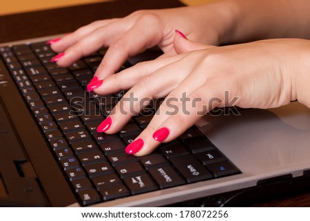 Businesswoman working on the computer