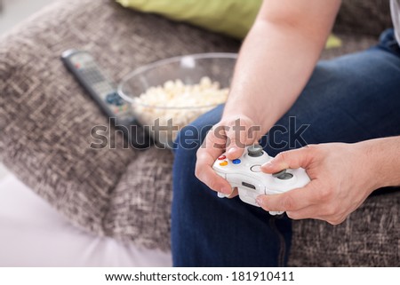 Man enjoy and playing a game