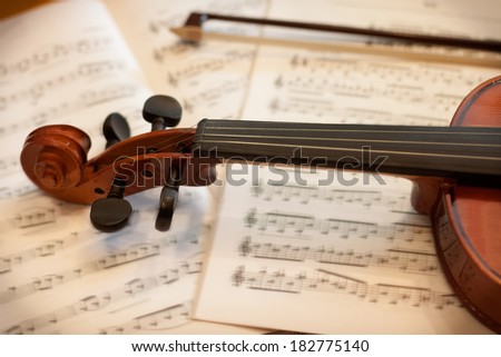 Violin with bow classic music