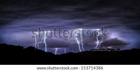 night landscape with lightning