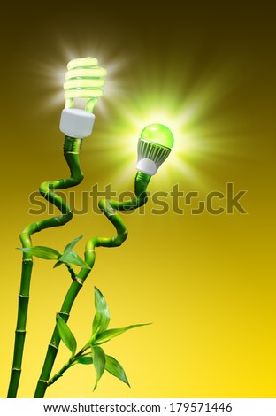 concept of efficiency on lighting - flash vs LED lamp