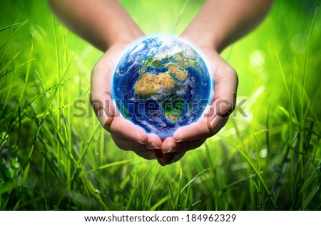 earth in hands - environment concept - Europe, elements of this image furnished by NASA
