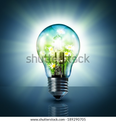 ecological idea - green in lamp