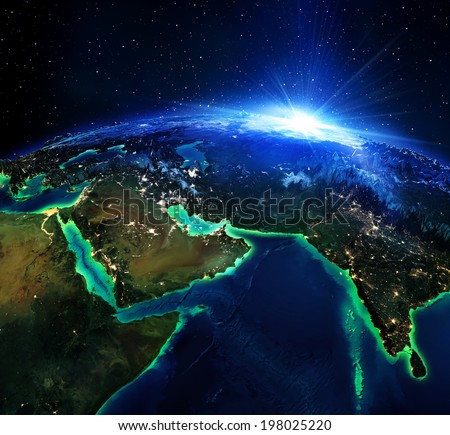 land area in Arabians, and India the night - maps elements of this image furnished by NASA