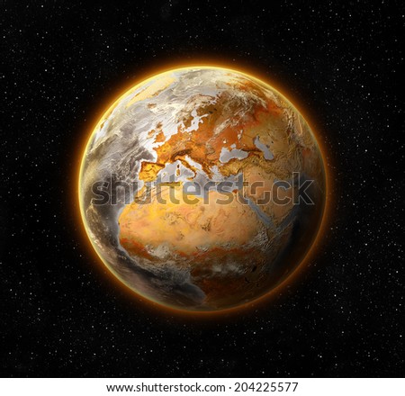 concept of global warming, maps elements of this image furnished by NASA