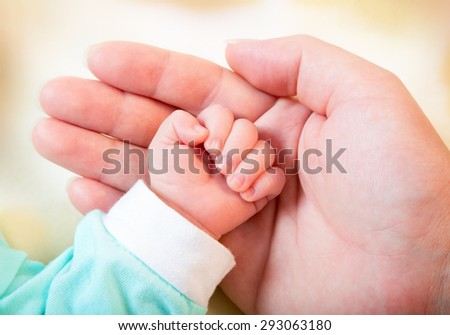 Baby hand in mother\'s palm