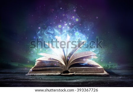 Bewitched Book With Magic Glows In The Darkness