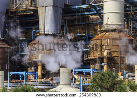 Steam rises out of a boiler at a power plant.