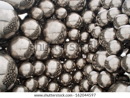 Metal spheres of various sizes