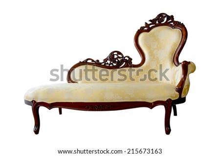 Vintage chaise lounge isolated on white