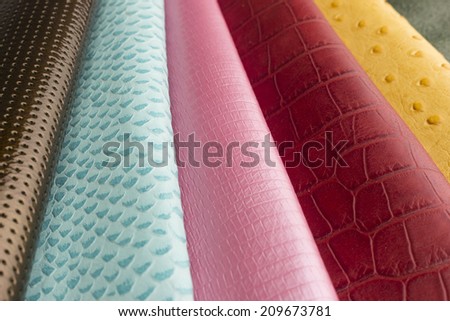 miscellaneous leather swatches