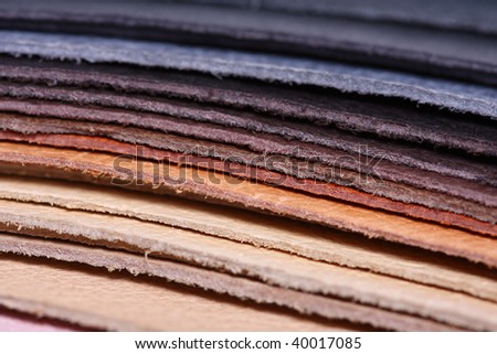 Stack of leather - macro