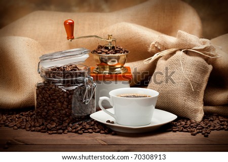 Cafe - espresso and coffee beans