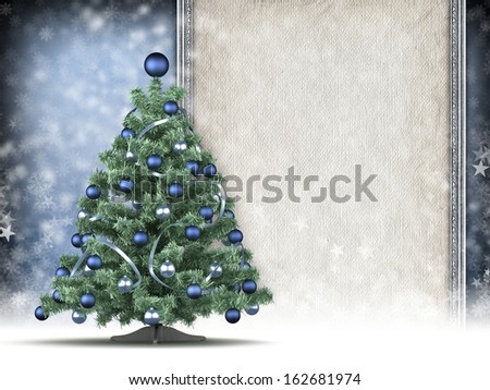 Template - christmas tree and blank space for text