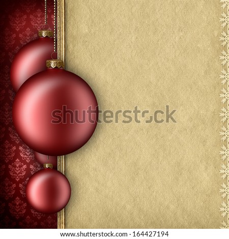 Christmas background template - baubles and blank space for text