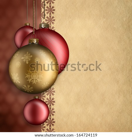 Christmas background - red and gold baubles