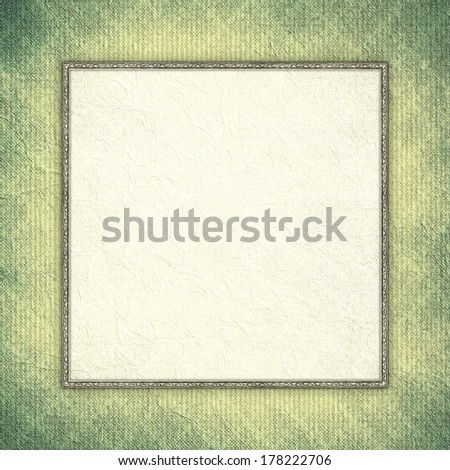 Paper sheet with blank space for text in golden frame