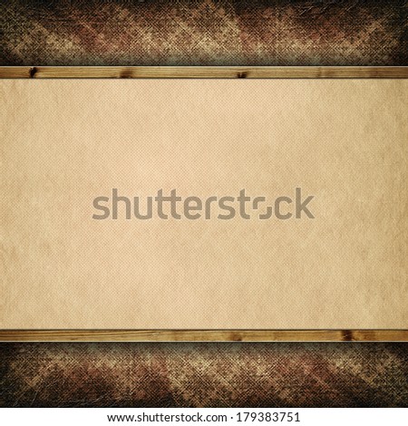 Double-layered background - blank sheet in wooden frame