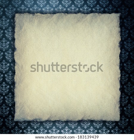 Blank paper sheet on wallpaper background