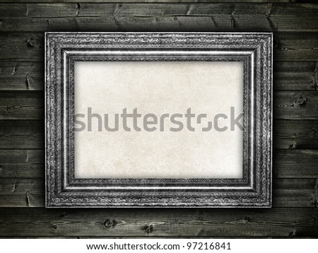 Template background - old frame on wooden background