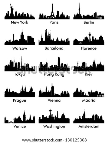 city skyline silhouettes city skyline silhouettes