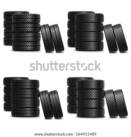 Vector Truck Tire Sets Vector Truck Tire Sets