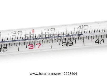 Clinical thermometer where the mercury column is up to 40 degrees Centigrade.