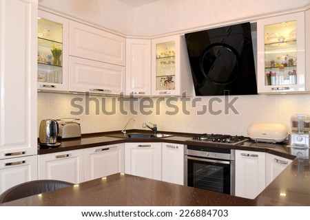 Situation of a modern kitchen-dining room