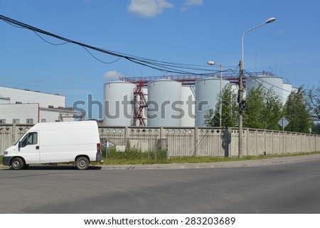 KALININGRAD, RUSSIA - MAY 31, 2014:  Factory on production of food oils and fats