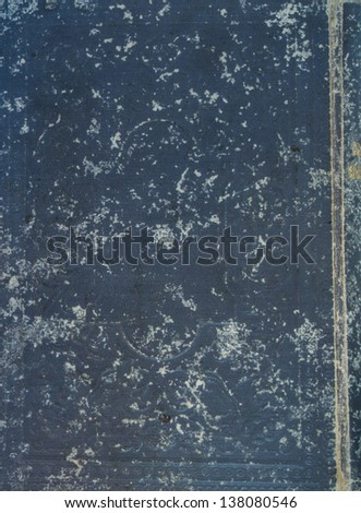 Old grey textile cover of hand-written book isolated on white background