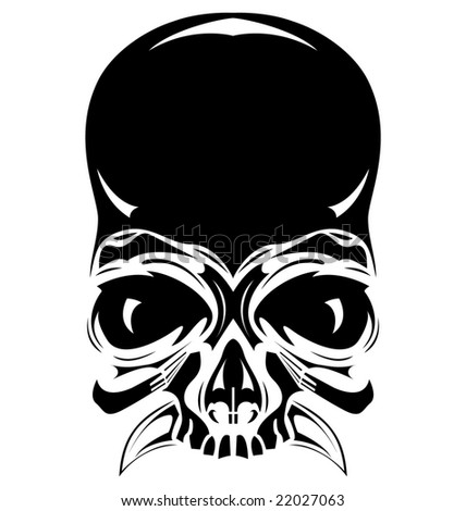 stock vector human vector black skull tattoo