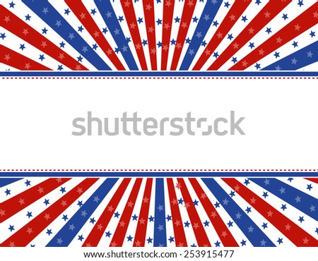 USA patriotic 4th of July background design with stars and stripes with star burst