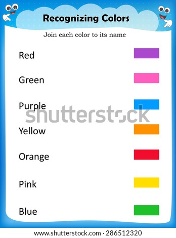 Kids Worksheet For Recognize Colors | Find And Match ...