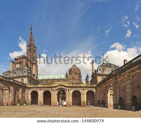 View of Strasbourg cathedral form Rohan Palace