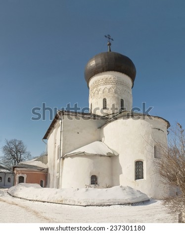 Cathedral of the Nativity of the Virgin of the thirteenth century in Snetogorsky monastery - Pskov, Russia
