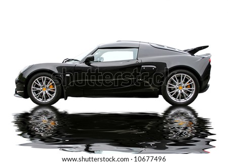 stock photo reflecting black lotus exige sportcar