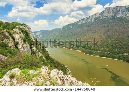 Danube gorge,seen from the Romanian side,Cazanele Mari National Park