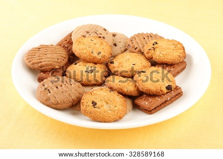 Plate of  cookies and biscuits.