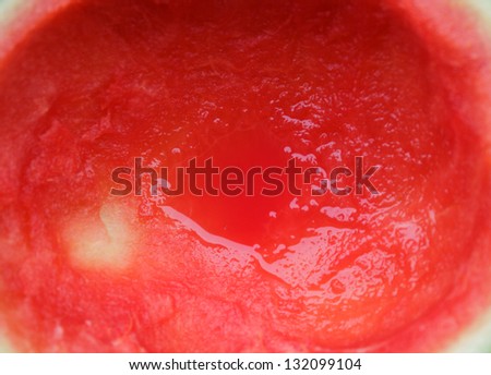 Watermelon flesh was eaten out