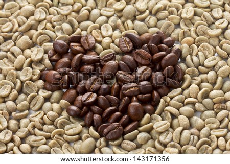 Coffee beans. Washed coffee.Roasted coffee.