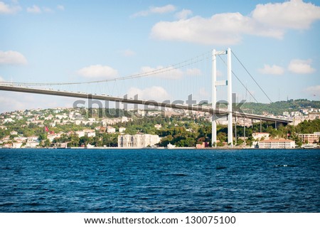 Bosporus bridge also called First Bosporus Bridge in Istanbul. Turkey
