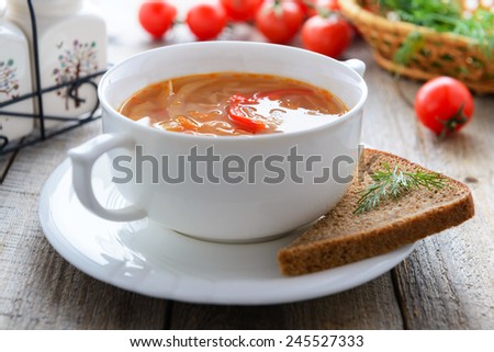 Traditional Russian cabbage soup