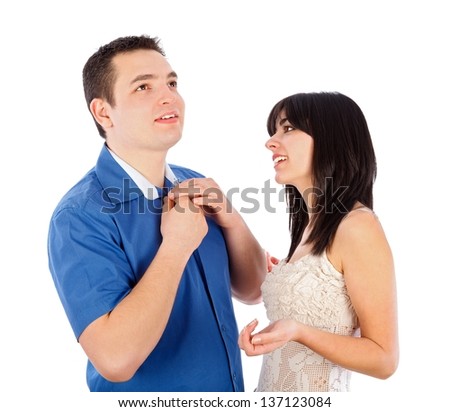 Man not listening to what the woman is saying.
